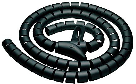 PureMounts PM-ZCCS-SLEEVE-25B Universelle Kabelspirale aus Polyethylen, sehr flexibel, Ø 25mm, 2,50m, schwarz