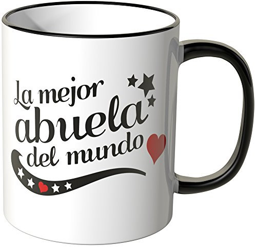WANDKINGS Taza, Dicho: La Mejor Abuela del Mundo - Negro