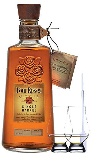 Four Roses Single Barrel Selection Straight Bourbon 0,7 Liter + 2 Glencairn Gläser + Einwegpipette 1 Stück