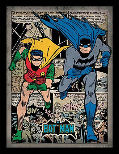 Pyramid International Batman (Comic Montage) 30x40 cm gerahmter Druck, 250GSM PAPERWRAP MDF, Mehrfarbig, 44 x 33 x 4 cm