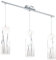 EGLO Pendelleuchte Rivato, 3 flammige Hängelampe, Elegant, Hängeleuchte aus Stahl und Glas mit Dekor in Chrom, Weiß, Esstischlampe, Wohnzimmerlampe hängend mit E27 Fassung
