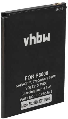 vhbw 1x Akku kompatibel mit Elephone P6000s, P6000, Precious P6000, P6000 Pro Handy Smartphone Telefon (2700 mAh, 3,7 V, Li-Ion) - Ersatz für 1ICP5/58/72, SCMI2S12A0029821