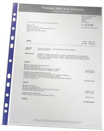 Leitz Prospekthülle Öffnung oben A4 25 Stück transparent