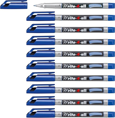 STABILO - Permanent-Marker - Write-4-all | fein, 10er Pack, blau