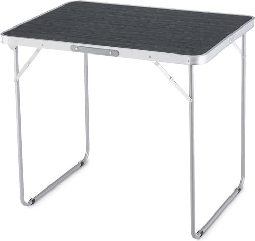 Outtec Campingtisch Klapptisch Reisetisch - 80x60x70 cm - Zusammenklappbar Gartentisch aus Alu und Tischplatte aus MDF - Camping - Balkontisch - Picknick Strand - Grau