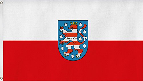 normani TOP QUALITÄT !! Fahne Flagge, Grösse: ca. 90x150 cm, Ordentliche Stoffqualität - Stoffgewicht ca. 110 gr/m2 Farbe Thüringen