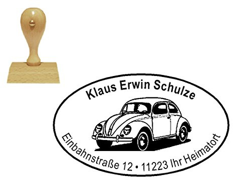 Stempel Motivstempel Adressenstempel « deutsches KULTAUTO » mit persönlicher Adresse und Motiv - Firmenstempel - Auto KFZ Oldtimer