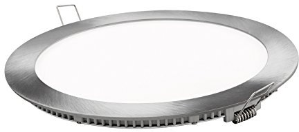 Matel - Downlight LED redondo plano, 18W, luz fría, color plata