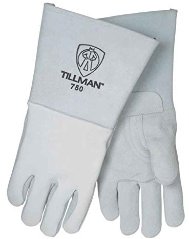 John Tillman Medium 14 Pearl Gray Premium Elkskin CottonFoam Lined Stick Welders Gloves with Welted Fingers and Kevlar Thread Locking Stitch (TIL750M)