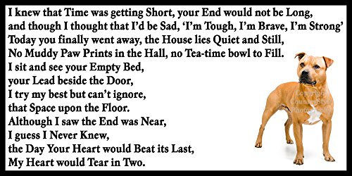 Staffordshire Bull Terrier Staffy bereavement pet dog loss memorial Flexible Fridge Magnet - That Space upon the Floor