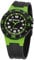 SINAR Kinder Jugend Armbanduhr Sportuhr Jungen Outdoor Fitness Analog Quarz 10 bar mit Licht und Resinarmband Schwarz Grün XB-20-3