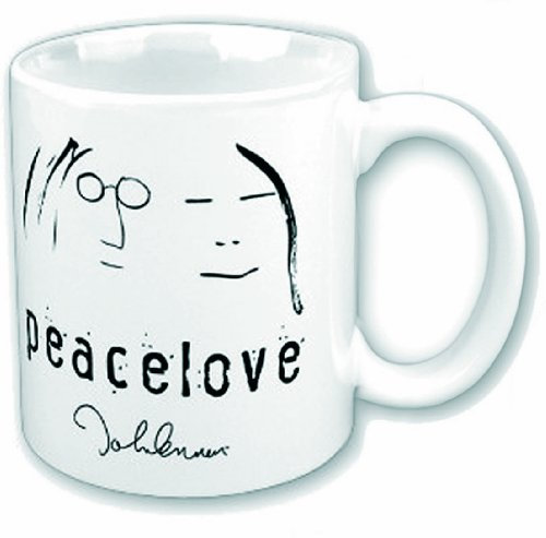 Rock Off John Lennon Mug, Peace and Love