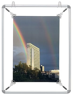 FRANKEN Spannrahmen, Plakatrahmen A1, Info-Rahmen aus Aluminium für Poster, Aushänge und Werbung in Büro, Schule oder Hotel, Clipaufhängung, BS1104