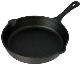 Buckingham 16.5 cm Pre-Seasoned Cast Iron Frying Pan/Sizzler for Healthy Cooking, Black