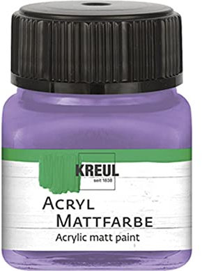 KREUL 75233 - Acryl Mattfarbe, flieder im 20 ml Glas, cremig deckende, schnelltrocknende Farbe auf Wasserbasis, für viele verschiedene Untergründe geeignet
