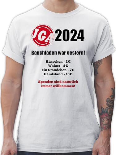 T-Shirt Herren - JGA Junggesellenabschied Männer - Aufgaben der Braut - Bezahlen - Bauchladen war gestern - L - Weiß - Outfit Polterabend Mann polter Tshirt jungesellenabschied 2022 Shirt