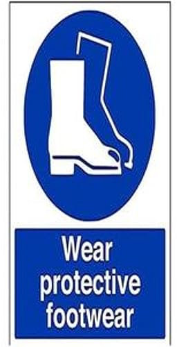 V Safety Wear Protective Footwear PPE Sign - 300mm x 400mm - 1mm Rigid Plastic