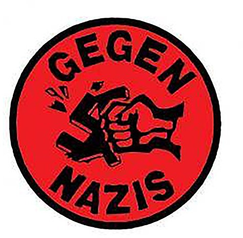 Gegen Nazis - Aufnäher, Farbe: Rot/Schwarz