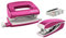 Leitz Set con Mini Cucitrice e Perforatore, Capacità fino a 10 Fogli, Include Punti, Gamma WOW, Rosa