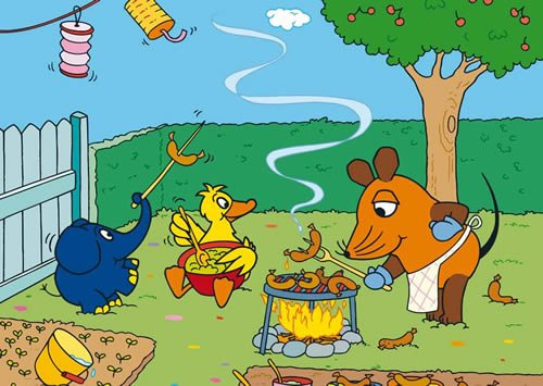 modern times 10er Set Postkarte SENDUNG MIT DER MAUS - Motiv: GRILLPARTY, Anlass: Kindermotive, Künstler/Verlag SCHMITT-MENZEL/STREICH, Größe: A6
