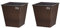 Gartenfreude 2 Stück 31 Liter Pflanzkübel Pflanzgefäße Blumenkübel Blumentopf für Blumen etc. aus Polyrattan 32 x 32 x 32 cm, wasserdichter Kunststofftopf, bicolour braun