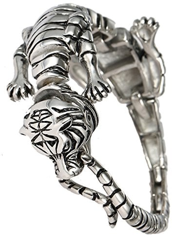 DonDon Herren Tiger Armband aus Edelstahl