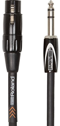 Roland RCC-5-TRXF Cable de interconexión balanceado de la serie Black — De TRS macho de 1/4 de pulgada a XLR hembra, 1.5m de longitud