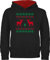 Pullover Kinder Hoodie Jungen Mädchen - Geschenke Christmas - Norweger Pixel Rentier Weihnachten - 104 (3/4 Jahre) - Schwarz/Rot - weihnachtskleinigkeit pullis weihnatspulover weihnachtspulli Xmas