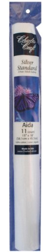 DMC TC8136-6750 Silver Label Aida-Tuch mit weichem Schlauch, Weiß, 38,1 x 45,7 cm, 11 Stück (Verpackung kann variieren)