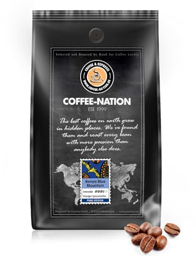 Coffee-Nation Kenya Blue Mountain 1000g Bohnen | Spitzenqualität | Kaffeeliebhaber