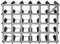 Classic 30 (6x4) Bottle Dark Oak Stained Wood and galvanised Metal Wine Rack Ready Assembled