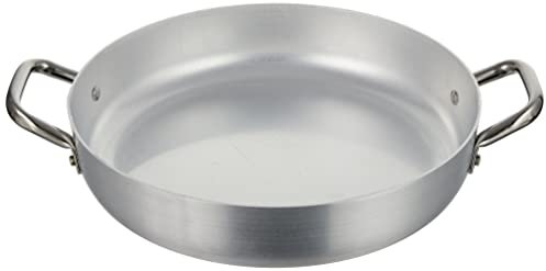 Pentole Agnelli PCMX01030 Tegame Alluminio 2 Maniglie, Inox, 30 cm