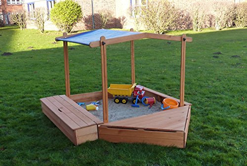 Promadino Sandkasten Multi + Bug-/Sitzbox + Sonnendach