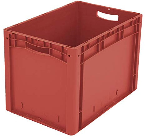 BITO 43-14513 Eurostapelbehälter XL Standardausführung, 600 mm x 400 mm x 420 mm, 20 kg Inhaltsbelastung, Rot