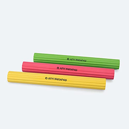 AFH Webshop Flexibler Übungsstab | Profi-Line | Training von Griffstärke und Unteram (Flexoren) (3er Set (leicht | mittel und stark))