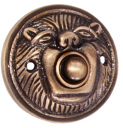 'Lambeth Hall' Ornate Bell Push - Various Finishes Available (Antique Brass)