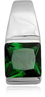 EYS JEWELRY® Damen-Anhänger Eckig 19 x 8 mm Zirkonia 925 Sterling Silber smaragd-grün im Etui Damenanhänger