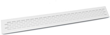 White Aluminium Vent Grill Kitchen Plinth / Worktop Heat 480 x 60 mm