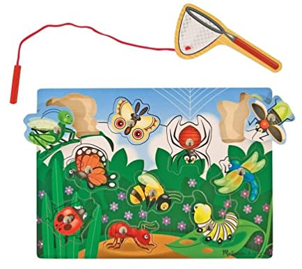 Melissa & Doug Magnetic Wooden Bug-Catching Puzzle Game (10 pcs)