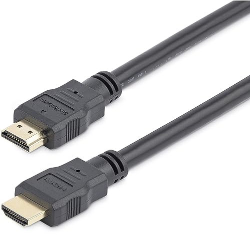 StarTech.com 12ft (3.7m) HDMI Cable - 4K High Speed HDMI Cable with Ethernet - UHD 4K 30Hz Video - HDMI 1.4 Cable - Ultra HD HDMI Monitors, Projectors, TVs & Displays - Black HDMI Cord - M/M (HDMM12)