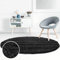 ayshaggy Shaggy Teppich Hochflor Langflor Einfarbig Uni Schwarz Weich Flauschig Wohnzimmer, Größe: 80 x 80 cm Rund