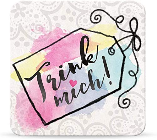 Sheepworld, My Beautytree - 44619 - Untersetzer Nr. B21, Trink mich!, Kork, 9,5cm x 9,5cm