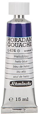 Schmincke - Horadam Gouache, Helioblau, 15 ml-Tube, 12 474 006, feinste Gouache, natürliche Deckkraft, höchst pigmentiert, farbintensiv und matt