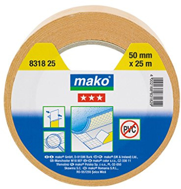 Mako Doppelseitiges Klebeband Gewebe Verlegeband PROFI 50 mm x 10 m