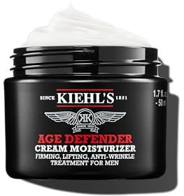 Kiehl's Age Defender Cream Moisturiser: Firming Moisturiser for Men with Linseed Extract, Reduces the Appearance of Wrinkles, 50Ml