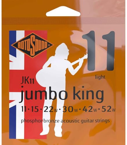 Rotosound JK11 - Juego de cuerdas para guitarra acústica de fósforo/bronce, 11 15 22 30 42 52