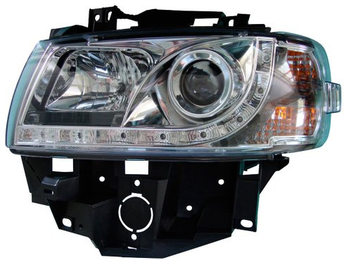 AutoStyle Satz Scheinwerfer TFL-Look passgenau | kompatibel mit Volkswagen Transporter T4 'GP' 1996-2003 - Chrom