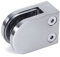 Satin Brushed Stainless Steel 316 Glass Clamp - Balustrade Glazing Bracket Mounting Holder Clip: D Shape Flat Base for Wall, Post, Steel