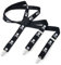 Herren Damen Long Hosenträger Y Form Style 3er Clips elastisch Schmal Unifarbe und Bunt mit verschiedenen Motiv, Mehrfarbig (Schwarz Pirat),Gr. One Size