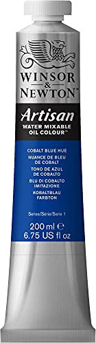 Winsor & Newton Huile Diluable à l’eau Artisan - Couleurs à l'huile Pour les Arts Plastiques - Sans Solvants, Se Diluer à l’eau, Tube de 200ML, Couleur Nuance de Bleu de Cobalt